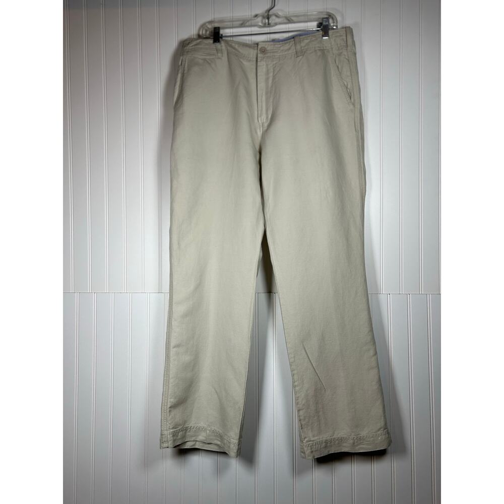 J. Crew Pants Men's 36x32 Beige Linen cotton 
BOOTCUT loose fit beach vacation